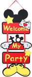 PANTIDE Mickey Mouse Party Supplies Mickey Mouse Door Decoration︱Welcome to My Party Door Sign Welcome Hanger Door Poster Banner Home Decoration