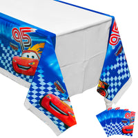 PANTIDE 4Pcs Race Car Table Covers Plastic Disposable Rectangle Tablecloth Racing Car Themed Birthday Party Decoration Supplies for Kids Boys Let’s Go Racing Sports Events Game Baby Shower, 70.9 x 42.5”