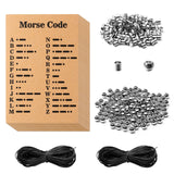 PANTIDE 322Pcs Morse Code Jewelry Making Kit for Bracelets and Necklaces, Includes Stainless Steel Round Spacer Beads, Long Tube Beads, Morse Code Decoding Card and Waxed Cord for DIY Jewelry
