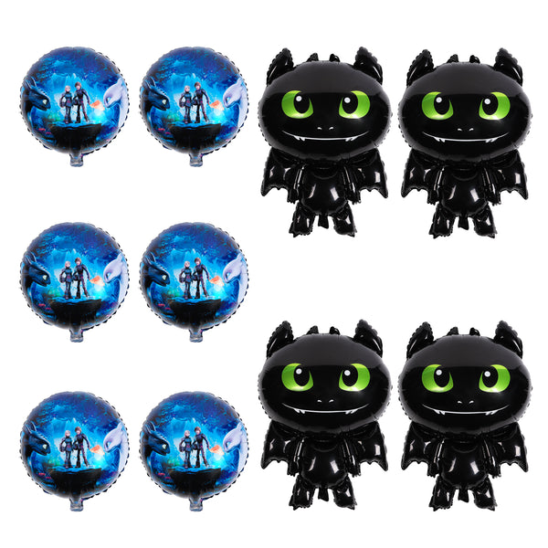 PANTIDE How to Train Your Dragon Party Supplies Balloons, 10 Pack Toothless Night Fury Balloons How to Train Your Dragon Themed Birthday Party Baby Shower Decorations