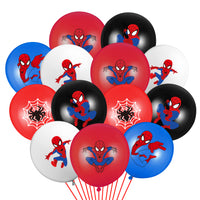 PANTIDE 50 Packs Spiderman Birthday Balloons, 12Inch Blue Red Black Latex Balloons Bouquet with Ribbons, Avengers Superhero Party Favors Decorations Supplies for Kids Boys Birthday Party Baby Shower