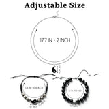 PANTIDE 6Pcs Yin Yang BFF Couples Bracelets Necklace Set Adjustable Yin Yang Pendant Matching Necklace Cord Bracelet Energy Beads Bracelet Friendship Relationship Valentines Gift Boyfriend Girlfriend
