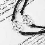 PANTIDE 2Pcs Pinky Promise Bracelets Adjustable Distance Matching Bracelets for Best Friends Couple Family Sisters Friendship Bracelets Birthday Gift for Girlfriend Boyfriend Teen Girls Women Men