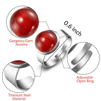 PANTIDE 7 Pcs Natural Chakra Stone Rings Healing Aura Gemstone Rings Adjustable Cabochon Titanium Steel Rings Ethnic Boho Style Jewelry Accessories for Women Girls Wedding Anniversary Birthday Gifts