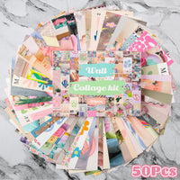 PANTIDE 50Pcs Danish Pastel Aesthetic Wall Collage Kit Pink Theme Poster Photo Dorm Trendy Cottagecore Wall Art Print Warm Color Pictures Collage Room Bedroom Decor Gift for Teen Girls, 4x6 Inch