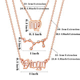 PANTIDE 12 Pcs Constellation Zodiac Layer Horoscope Necklaces Bracelet Earrings Jewelry for Women Initial 14K Gold Rose Gold Silver Plated 12 Constellation Charm Adjustable Accessories Gift with Cards