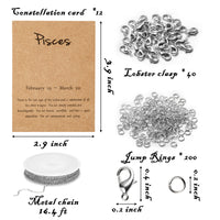 PANTIDE 48Pcs Twelve Constellation Charm DIY Jewelry Making Kit for Women Girls Zodiac Layer Sign Old English Letter Horoscope Pendant with Necklace Display Cards Alloy Chain Lobster Clasps Jump Rings