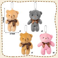 PANTIDE 87Pcs Bear Party Favors Supplies Set – Included Stuffed Plush Bear Vinyl Stickers Keychains Badges Silicone Wristbands Bracelets for Birthday Gifts Baby Shower Wedding Classroom Rewards