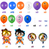 PANTIDE 56Pcs Dragon Ball Balloons Party Supplies Kit – DBZ Super Saiyan Goku Gohan Foil Balloons, 12 Inch Dragon Ball Printed Solid Color Latex Balloons, Dragon Ball Themed Birthday Party Decorations