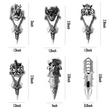 PANTIDE 6 Pcs Punk Gothic Knuckle Joint Full Finger Double Rings, Silvery Armour Cool Rings Punk Rock Hinged Loop Activity Rings for Men Women Halloween Cosplay Costume Accessories Jewelry Gifts
