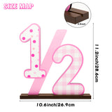 PANTIDE Half Number Sign 1/2 Birthday Wooden Table Centerpiece for Baby Girls 6 Month Birthday Party Decoration Supplies Pink Large Numbers Table Decor for Half Year Baby Shower Cake Smash Photo Props