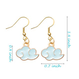 PANTIDE 5 Pairs Kawaii Anime Cloud Dangle Earrings, Personalized Cloud Pendant Earrings with Golden Hypoallergenic 925 Sterling Silver Hooks, Cartoon Jewelry Gifts Accessories for Unisex Anime Fans