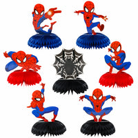PANTIDE 7Pcs Spiderman Honeycomb Centerpieces Table Topper, Double-Sided Spiderman Table Decor, Avengers Superhero Themed Party Favors Decorations Photo Booth Props for Kids Birthday Party Supplies