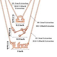PANTIDE 12 Pcs Constellation Zodiac Layer Horoscope Necklaces Bracelet Earrings Jewelry for Women Initial 14K Gold Rose Gold Silver Plated 12 Constellation Charm Adjustable Accessories Gift with Cards