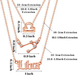 PANTIDE 12 Pcs Constellation Zodiac Layer Horoscope Necklaces Bracelet Earrings Jewelry for Women Initial 14K Gold Rose Gold Silver Plated 12 Constellation Charm Adjustable Accessories Gift with Cards