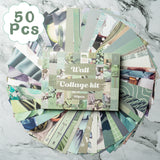 PANTIDE 50Pcs Sage Green Matcha Aesthetic Wall Collage Kit Poster Photo Dorm Trendy Cottagecore Wall Art Print Colorful Pictures Collage Avocado Green Room Bedroom Decor for Teen Girls Boys, 4x6 Inch