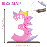 PANTIDE Pink Dinosaur Number 3 Wooden Table Centerpiece for Girls Roar Three Rex Jungle Themed Birthday Party Decoration Supplies Little Dino Number Ornament for 3rd Baby Shower Cake Smash Photo Props