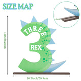 PANTIDE Dinosaur Number 3 Wooden Table Centerpiece for Boys Roar Three Rex Green Jungle Themed Birthday Party Decoration Supplies Little Dino Number Ornament for 3rd Baby Shower Cake Smash Photo Props