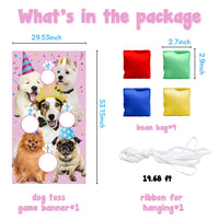PANTIDE Puppy Birthday Toss Games Banner with 4 Bean Bags - Fun Indoor Outdoor Party Game Activities for Kids and Adults, Puppy Birthday Themed Throwing Games Party Decoration Supplies Set