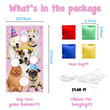 PANTIDE Puppy Birthday Toss Games Banner with 4 Bean Bags - Fun Indoor Outdoor Party Game Activities for Kids and Adults, Puppy Birthday Themed Throwing Games Party Decoration Supplies Set