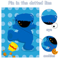 PANTIDE Sesame Party Games for Kids | Pin The Eye and Cookies on The Cookie Monster | Make-a-Face Sticker Game | Sesame Theme Party Decoration Supplies Party Favors | Perfect Party Activities