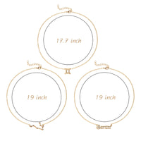 PANTIDE 3Pcs Gemini Zodiac Layer Necklaces for Women Girls Retro Gold Plated 12 Constellation Pendant Letter Necklaces Exquisite Letter Horoscope Old English Zodiac Sign Necklace Jewelry Birthday Gift
