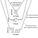 PANTIDE 12 Pcs Constellation Zodiac Layer Horoscope Necklaces Bracelet Earrings Jewelry for Women Initial 14K Gold Rose Gold Silver Plated 12 Constellation Charm Adjustable Accessories Gift with Cards