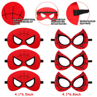 PANTIDE Spider Superhero Birthday Party Decorations Set Superhero Themed Party Supplies Favors Includes Spider Hero Happy Birthday Banner Stickers Foil Latex Balloons Masks Cupcake Toppers(87Pcs)