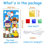 PANTIDE Toy 4th Toss Game with 4 Bean Bags, Toy 4th Party Supplies Party Games Party Decoration for Kids, Large Fabric Banner Indoor Outdoor Throwing Carnival Games for Birthday