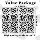 PANTIDE 3Pcs Cow Print Table Cover Plastic Tablecloths Disposable Rectangle Table Cover Waterproof Farm Animal Themed Picnic Birthday Party Favor Supplies Decorations Black and White(70.8 x 53.9 Inch)