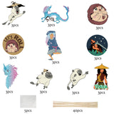 PANTIDE Dragon Princess Adventure Table Toppers Sticks Centerpiece for Baby Shower Double-Sided Photo Booth Props Cake Toppers Kumandra Story Themed Birthday Party Supplies Decorations for Kids(30Pcs)