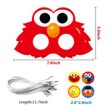 PANTIDE 24 Packs Sesame Printed Masks Birthday Party Supplies - Elmo Cookie Monster Big Bird Dress up Party Favors for Kids, Cartoon Sesame Themed Birthday Party Pretend Play Cosplay Photo Booth Props
