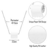 PANTIDE Toilet Paper Roll Necklace Charm, Funny Silver Toilet Paper Necklace, 2020 Commemorative New Novelty Gag Gifts, Creative Handmade Jewelry Accessory for Girls Women