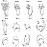 PANTIDE 12 Pcs Fake Nose Rings Hoop Stainless Steel Faux Piercing Jewelry Ear Lip Cartilage Tragus Septum Ring Non-Pierced Clip On Circle Nose Hoop Rings Earrings Cuff for Women Men Girls (Silver)