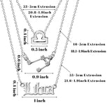 PANTIDE 12 Pcs Constellation Zodiac Layer Horoscope Necklaces Bracelet Earrings Jewelry for Women Initial 14K Gold Rose Gold Silver Plated 12 Constellation Charm Adjustable Accessories Gift with Cards