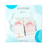 PANTIDE 48Pcs Glossy French Press on Nails, Natural Pink White Ombre Gradient Short False Nails, Artificial Acrylic Full Cover Square Fake Nails with Waterproof Adhesive Stickers for Women Girls
