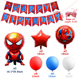 PANTIDE 87Pcs Spiderman Party Decorations Favors for Kids Birthday– Spiderman Happy Birthday Banner, Foil Latex Balloons, Masks, Cupcake Toppers, Stickers - Avengers Superhero Birthday Party Supplies