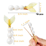 PANTIDE 8 Packs Mermaid Tail Pearl Hair Clips Set, 8 Colors Metal Hair Clips elegant Hair Barrettes Headwear with Pearl Fashion Sweet Hairpins for Girls Women Hair Accessories Daily Wedding Party Gift