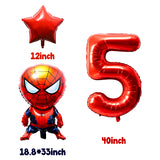 PANTIDE 8Pcs Spiderman Balloons 5th Birthday Kit- Avengers Theme Birthday Party Supplies Decorations Balloons Bundle for Baby Boys, Perfect for Kids’ Superhero Theme Party Favors Party Foil Balloons