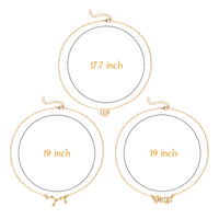 PANTIDE 3Pcs Constellation Zodiac Layer Necklaces for Women Girls, Retro Gold Plated 12 Constellation Pendant Necklace Exquisite Letter Horoscope Old English Zodiac Sign Necklace Jewelry Birthday Gift