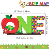 PANTIDE Hungry Caterpillar One Letter Sign Wooden Table Centerpiece for Kids Summer Spring First Birthday Decoration Red Apple 1st Table Sign Party Supplies for Baby Shower Cake Smash Photo Props