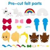 PANTIDE 6 Packs Jojo Sewing Kits for Kids – DIY Felt Art Crafts Gifts, Learn to Sew Your Own Jojo Unicorn with Accessories, Creative Educational Nursery Sewing Craft Activities for Beginner Boys Girls