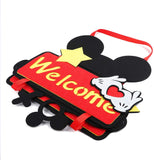 PANTIDE Mickey Mouse Party Supplies Mickey Mouse Door Decoration︱Welcome to My Party Door Sign Welcome Hanger Door Poster Banner Home Decoration