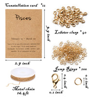 PANTIDE 48Pcs Twelve Constellation Charm DIY Jewelry Making Kit for Women Girls Zodiac Layer Sign Old English Letter Horoscope Pendant with Necklace Display Cards Alloy Chain Lobster Clasps Jump Rings