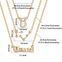 PANTIDE 12Pcs Constellation Zodiac Layer Necklaces Bracelet Earrings Aquarius Pisces Aries Taurus Gemini Cancer Leo Virgo Libra Scorpio Sagittarius Capricorn Initial Dainty Jewelry Gift for Girl Women