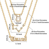 PANTIDE 12Pcs Constellation Zodiac Layer Necklaces Bracelet Earrings Aquarius Pisces Aries Taurus Gemini Cancer Leo Virgo Libra Scorpio Sagittarius Capricorn Initial Dainty Jewelry Gift for Girl Women