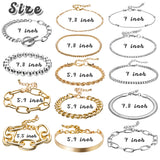 PANTIDE 14Pcs Gold&Silver Chain Bracelets Set Stackable Metal Links Adjustable Layered Cuban Chunky Boho Beads OT Toggle Paperclip Bangle Bracelets Fashion Jewelry Gifts for Women Girls