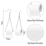 PANTIDE Toilet Paper Roll Earrings, Funny Toilet Paper Pendant Dangle Drop Hook Ear Wire Earrings, 2020 Commemorative New Novelty Gag Gifts, Creative Handmade Jewelry Accessory for Girls Women