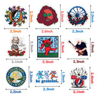 PANTIDE 53Pcs Grateful Bears Stickers Vinyl Waterproof Dancing Rock Band Bears Stickers for Laptop Bottles Skateboard Vehicles Electric Guitar Bass Drum Phone Cartoon Bears Graffiti Decals Gift