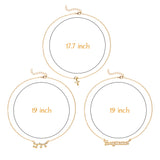 PANTIDE 3Pcs Constellation Zodiac Layer Necklaces for Women Girls, Retro Gold Plated 12 Constellation Pendant Necklace Exquisite Letter Horoscope Old English Zodiac Sign Necklace Jewelry Birthday Gift